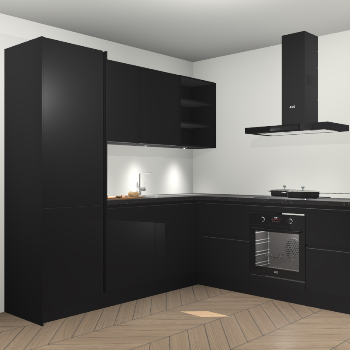 Zwarte greeploze keuken Turek 79806