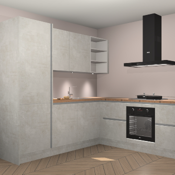 Beton opaal greeploze keuken Turek 83587