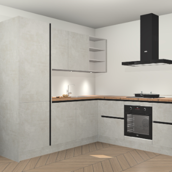 Beton opaal greeploze keuken Turek 83590