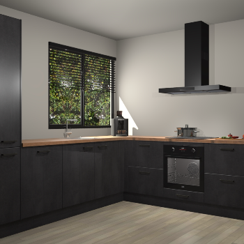 Beton Zwarte keuken Benidorm 52148