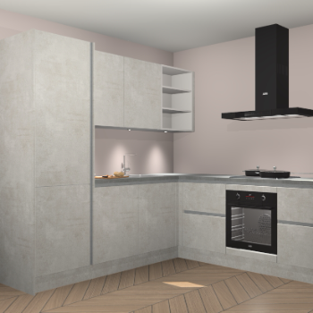 Beton opaal greeploze keuken Turek 83646