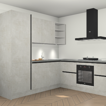 Beton opaal greeploze keuken Turek 83649