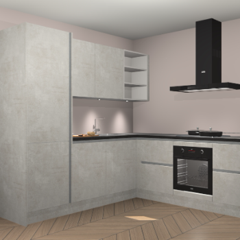 Beton opaal greeploze keuken Turek 83659