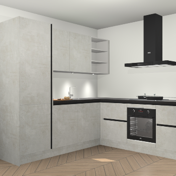 Beton opaal greeploze keuken Turek 83662