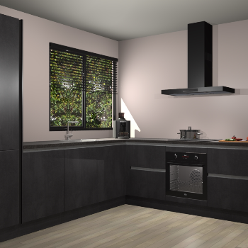 Beton Zwarte greeploze keuken Benidorm 52164