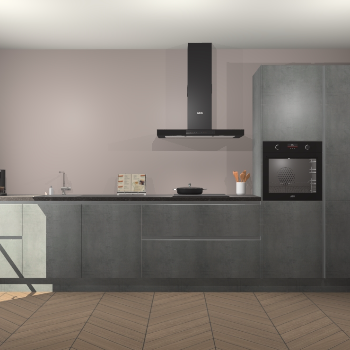 Beton Parelgrijs greeploze keuken Leuven 51192