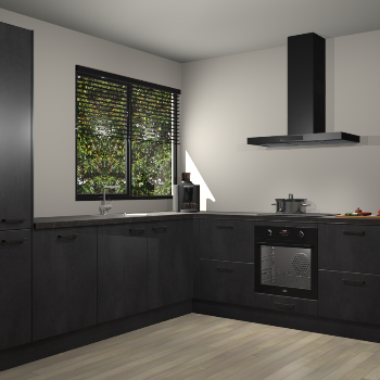 Beton Zwarte keuken Benidorm 52166