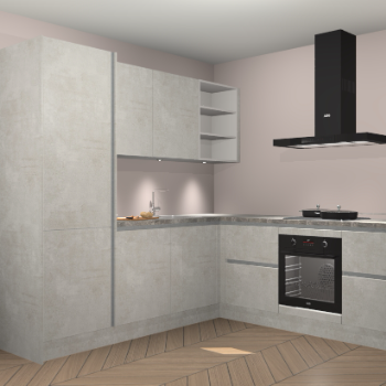 Beton opaal greeploze keuken Turek 83675