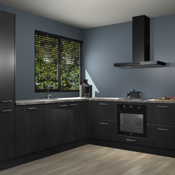 Beton Zwarte keuken Benidorm 52174