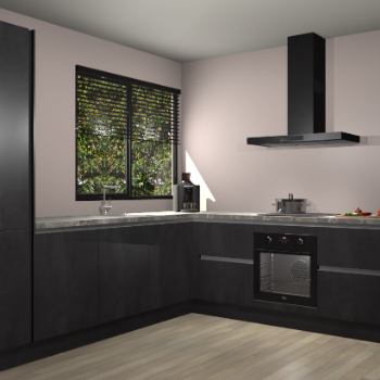 Beton Zwarte greeploze keuken Benidorm 52175