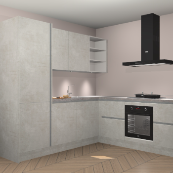 Beton opaal greeploze keuken Turek 83690