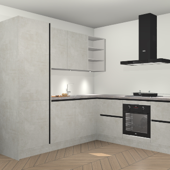 Beton opaal greeploze keuken Turek 83693