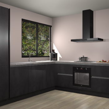 Beton Zwarte greeploze keuken Benidorm 52181