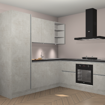 Beton opaal greeploze keuken Turek 83732