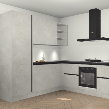 Beton opaal greeploze keuken Turek 83735