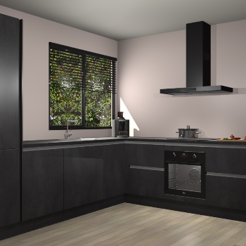 Beton Zwarte greeploze keuken Benidorm 52194