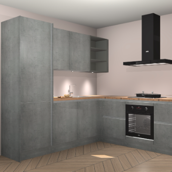 Beton parelgrijs greeploze keuken Turek 83752