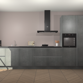 Beton Parelgrijs greeploze keuken Leuven 51312