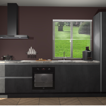 Beton Zwarte greeploze keuken Antigua 46400