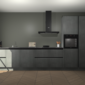 Beton Parelgrijs greeploze keuken Leuven 51316