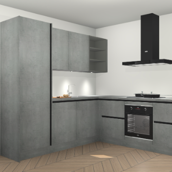 Beton parelgrijs greeploze keuken Turek 83772