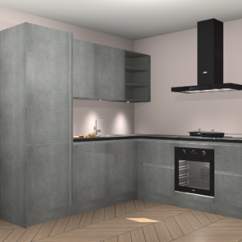 Beton parelgrijs greeploze keuken Turek 83781