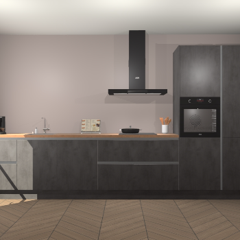 Beton Antraciet greeploze keuken Leuven 51335