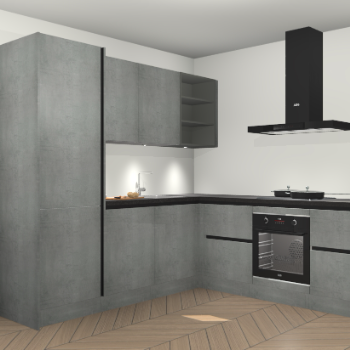 Beton parelgrijs greeploze keuken Turek 83784