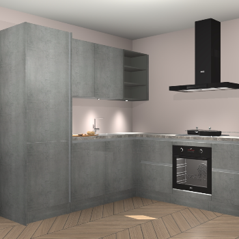 Beton parelgrijs greeploze keuken Turek 83793