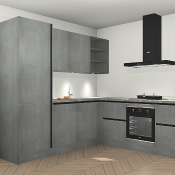 Beton parelgrijs greeploze keuken Turek 83796