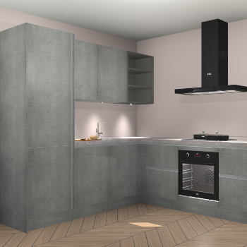 Beton parelgrijs greeploze keuken Turek 83806