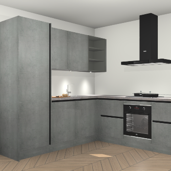 Beton parelgrijs greeploze keuken Turek 83809