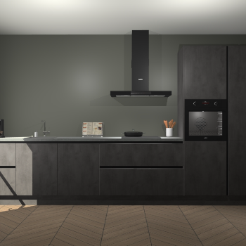 Beton Antraciet greeploze keuken Leuven 51378