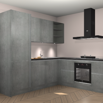 Beton parelgrijs greeploze keuken Turek 83825