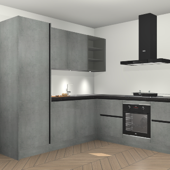 Beton parelgrijs greeploze keuken Turek 83828