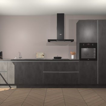 Beton Antraciet greeploze keuken Leuven 51445