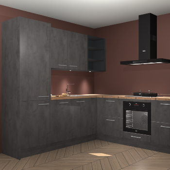 Beton antraciet keuken Turek 83848