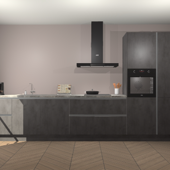 Beton Antraciet greeploze keuken Leuven 51524