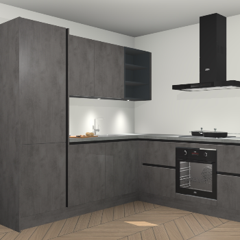 Beton antraciet greeploze keuken Turek 83892