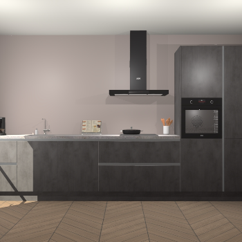 Beton Antraciet greeploze keuken Leuven 51533
