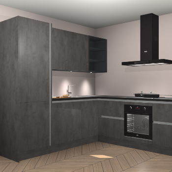Beton antraciet greeploze keuken Turek 83903