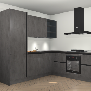 Beton antraciet greeploze keuken Turek 83906