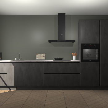 Beton Antraciet greeploze keuken Leuven 51537