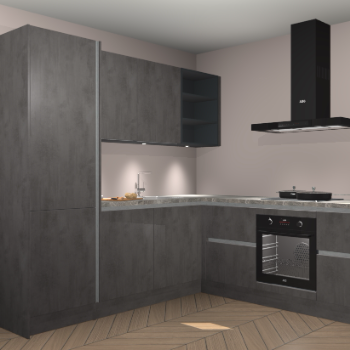 Beton antraciet greeploze keuken Turek 83993