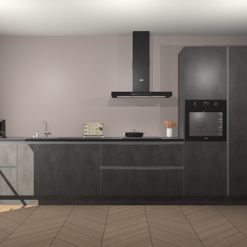 Beton Antraciet greeploze keuken Leuven 51562