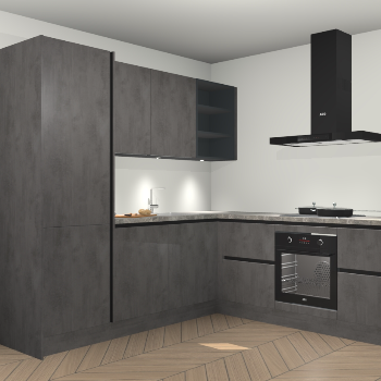 Beton antraciet greeploze keuken Turek 83996