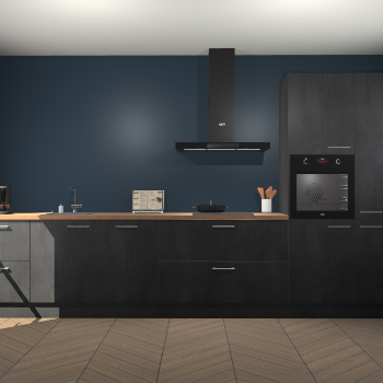 Beton Zwarte keuken Leuven 51576