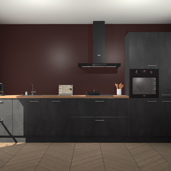 Beton Zwarte keuken Leuven 51577