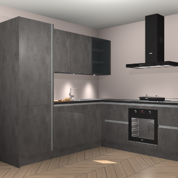 Beton antraciet greeploze keuken Turek 84023
