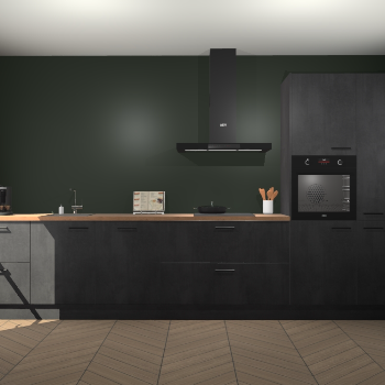 Beton Zwarte keuken Leuven 51580